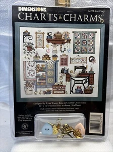 Dimentionen Tabelle & Charms gezählt Kreuzstich Nähen Cozy 72378 unbenutzt - Bild 1 von 4