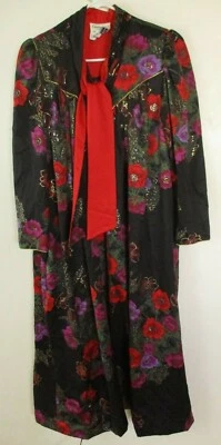 Vestido vintage Christain Dior Sax Fifth Ave hombreras años 80 maxi floral Foto 1 de 4
