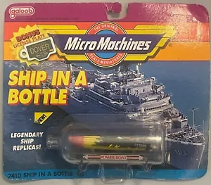 1990 Micro Machines Ship in a Bottle #6 Speed Boat w/ Delaware License Plate - Picture 1 of 4