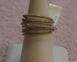 Gold Plated 925 Sterling Silver Eight (8) Band with Cubic Zirconia Ring Size 7 - Picture 1 of 6