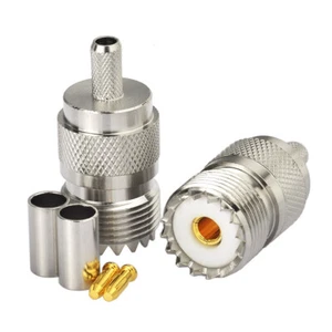 2-pack UHF SO-239 Female Crimp Solder RG58 LMR-195 RG400 RG142 Cable Connector - Imagen 1 de 4