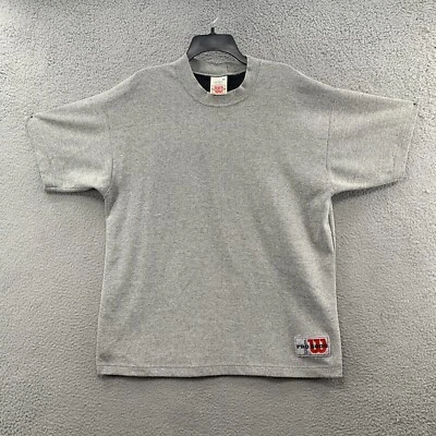 复古 90 年代 Wilson Pro 5000 标志休闲 T 恤男式 XL 灰色黑色衬里美国 — 第 1/4 张图片