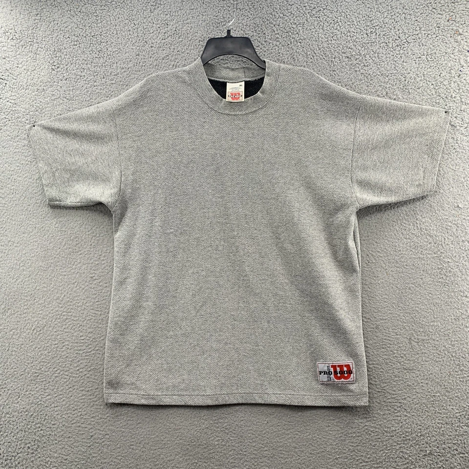 Camiseta Informal Wilson Pro 5000 Logo Vintage Años 90 Para Hombre XL Gris Forrada Negra EE. UU. Foto 1 de 4
