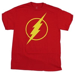 Flash DC Comics Adult New T-Shirt - Yellow Classic Flash Symbol - Picture 1 of 1