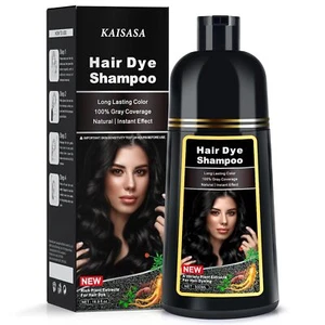 Black Hair Dye Shampoo 3 in 1, Hair Color Shampoo for Women Men Grey Hair Covera - Picture 1 of 7