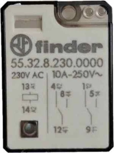 Finder 553282300000 Mini-Steckrelais 2 Wechsler 10A 230 V AC 55.32.8.230.0000 - Bild 1 von 4
