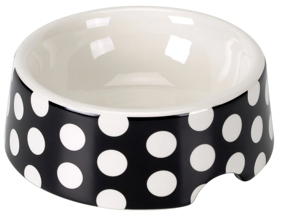 Chacco® Napf Futterschale Punkte Schwarz Weiß Design Keramik Large - Bild 1 von 1