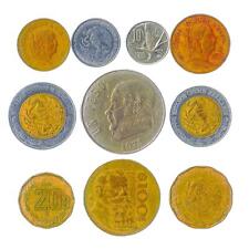 10 DIFFERENT MEXICAN COINS MEXICO OLD COLLECTIBLE COINS CENTAVOS PESOS 1970-2018