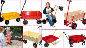 WHEELBARROW KIDS OUTDOOR TOYS TROLLEY DIGGER HANDCART PULL ALONG CART - NEW - Picture 1 of 17