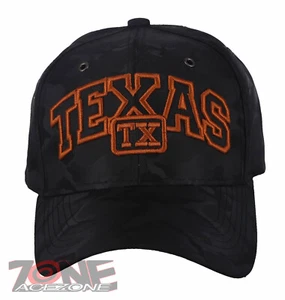 TEXAS TX LONE STAR STATE BASEBALL CAP HAT CAMOUFLAGE BLACK - Picture 1 of 4