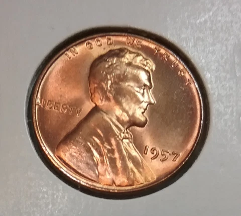 1957 Lincoln Wheat Cent  P - BU - Uncirculated Cover