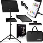 Dual Use Sheet Music Stand With Clamp-On Tray & Desktop Book Stand With