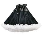 Crinoline Underskirt Petticoat A-line Short Gown Half Slips Hoopless Black