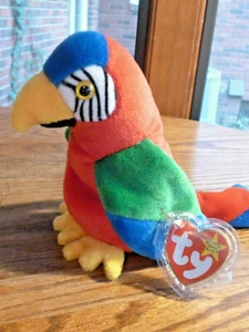 Ty Beanie Baby 7" Jabber the Parrot 1998 with Original Tag in Plastic-Retired - Picture 1 of 4