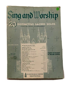 SING AND WORSHIP Songbook~20 Distinctive Sacred Solos~Low Voice Edition~1961~PB - Picture 1 of 1