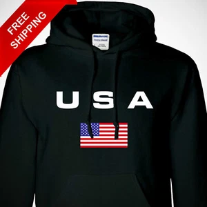 USA Flag Mens Hoodie American Patriotic New Unisex Pullover Sweatshirt S-3XL - Picture 1 of 6