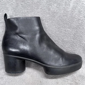 ECCO Shape Sculpted Boots Womens EUR 41 US 10 Black Ankle Zip Heel - Picture 1 of 21
