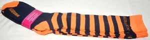Auburn Striped Orange and Navy Blue Knee Socks 3 Pair Women's Size 9-11 New - Picture 1 of 3