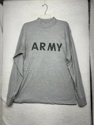 Army Shirt Adult L Large Grey Physical Fitness Uniform Long Sleeve Pullover Mock - Image 1 of 3