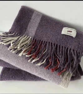 Laura Ashley Grape Kinross Plaid Wool Throw - Picture 1 of 5