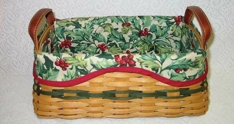Longaberger Fabric Liner Traditions American Holly Cover
