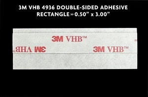 3M VHB 4936 DOUBLE-SIDED ADHESIVE RECTANGLE, 0.50" X 3.00", SOLD BY THE PIECE - Picture 1 of 1