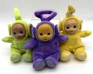 Vintage Tomy Teletubbies Dipsy, Tinky-Winky & Laa-Laa 6” Plush Toy Set 1996 - Picture 1 of 3