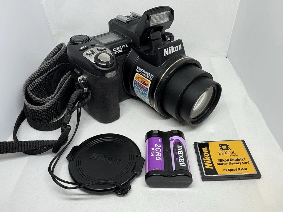 Nikon Coolpix 5700 E5700 Digital Camera New Battery Memory Card Tested Works C11 - Image 1 of 4