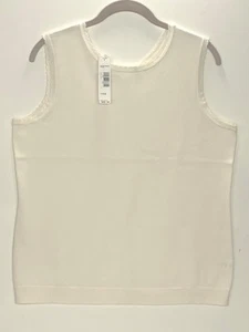 Pendleton Derby Days Tanktop Large elfenbeinfarben Seidenmischung leichter Pullover neu mit Etikett $ 68 - Bild 1 von 7