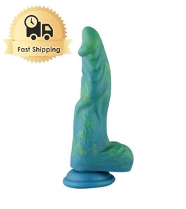 Hismith 9.6" silicone Green mix yellow dildo with KlicLok system - New Fast Ship - Picture 1 of 6