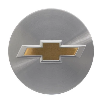 Tampas centrais de alumínio estilo botão com logotipo gravata borboleta para veículos GM - Pacote com 4 - Imagem 1 de 4