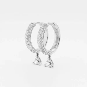 0.80TCW IGI Certified Lab Grown Diamond Hoop Stud Earrings 14k Gold - Picture 1 of 6