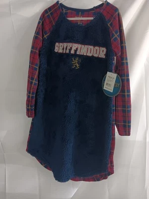 Camisón de Harry Potter a Cuadros Azul Difuso para Niñas Gryffindor Camisa para Dormir Talla M 7 8 Foto 1 de 4