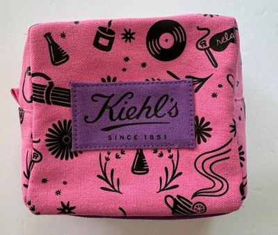 Nuevo 2024 Kiehl’s LE Rosa Cremallera Viaje Cosmético Maquillaje Bolsa Cubo Viaje Foto 1 de 4