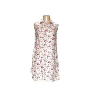 Hemdblusenkleid Cynthia Rowley Creme Leinen - Bild 1 von 4