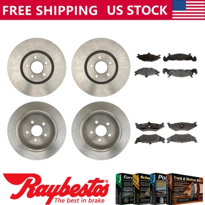 Rotores de freno delanteros traseros y pastillas de freno metálicas para Dodge Daytona 1990 - Raybestos Foto 1 de 4