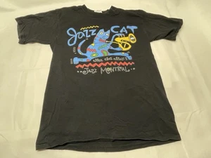 Jazz Cat Shirt Montreal Jazz Fest Black Graphic Concert Tee Fits Like Sz M - Picture 1 of 10