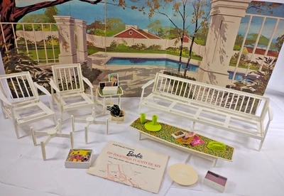 1963 Barbie Go-Together Patio/Living Room Furniture Accessories Background A6 - Image 1 of 4