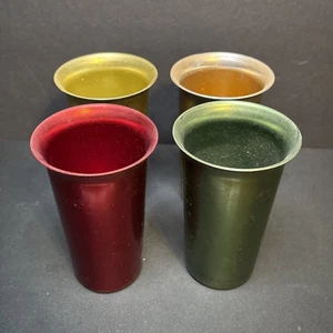 Vintage Zephyr Ware Aluminum Metallic Color Tumblers Louisville KY Set of 4 - Picture 1 of 12