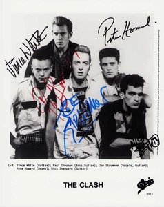 Seltenes The Clash Joe Strummer + Band signiertes 8x10 Foto POP COA 1983-1986 Lineup - Bild 1 von 1