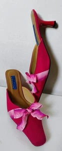 Vintage 90er "Blue Dragon" Hot Pink Stoff mit rosa Band Schleife Pantoletten 8/38-39 - Bild 1 von 14