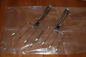2 All-Clad Specialty Stainless Turkey Roast Lifting Forks - Picture 1 of 5