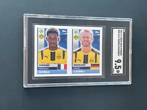 2016-17 Adesivi UEFA Topps OUSMANE DEMBELE Rookie RC SGC 9,5 Francia - Foto 1 di 2