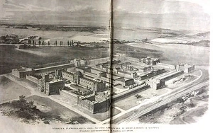1861 VEDUTA PANORAMICA DEL NUOVO ARSENALE D'ARTIGLIERIA A VIENNA - Imagen 1 de 1