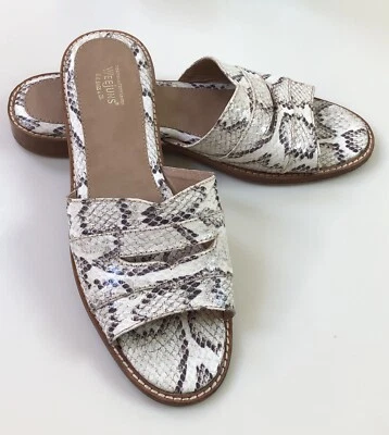 GH BASS WEEjUNS  WH DYLAND Snakeskin Leather Penny Loafer Slide Sandal Womens 9M - Image 1 of 4