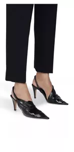 AUTHENTIC BOTTEGA VENETA POINT LEATHER SLINGBACK MULES SIZE 38 RRP $1950 AU - Picture 1 of 13