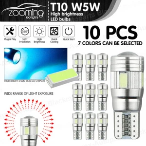 10x T10 CAR LED 501 SIDE LIGHT BULBS ERROR FREE CANBUS 6 SMD XENON ICE BLUE W5W - Picture 1 of 8