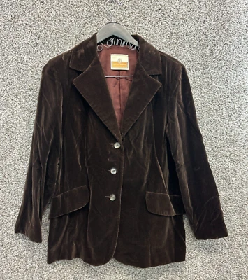 Винтажный коричневый бархатный блейзер Koret of California на 3 пуговицах куртка см. размеры - Изображение 1 из 4
