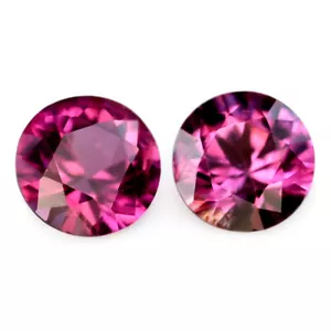 Certified 2.7mm Natural Untreated Red Ruby VVS Brilliant Round Matching Pair - Picture 1 of 2