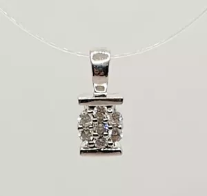 Fancy 9ct Gold Diamond Cluster 0.15ct White Gold Pendant Hallmarked - Picture 1 of 20